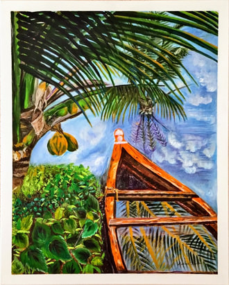 Fishing boat - acrylics on canvas 24x36