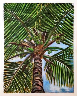 Lucky bunch of coconuts - 24x36” Acrylics on canvas